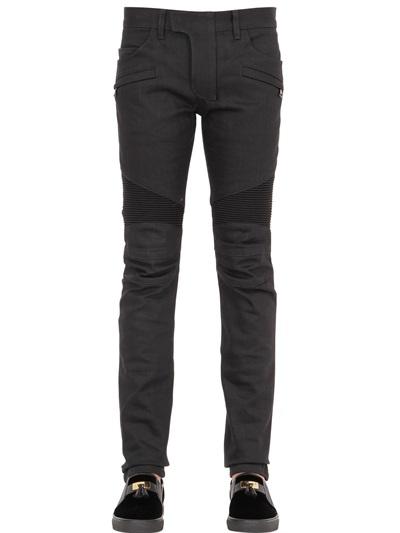 Balmain 16.5cm Biker Brut Stretch Denim Jeans