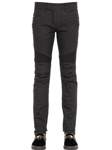 Balmain 16.5cm Biker Brut Stretch Denim Jeans