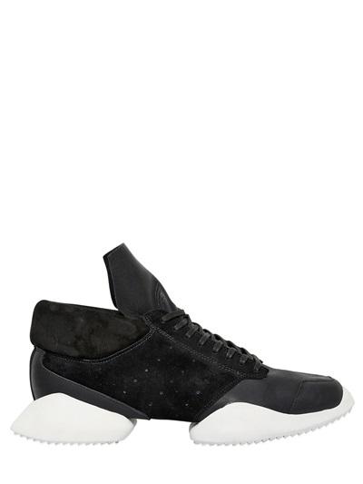 Rick Owens Split Sole Suede & Leather Sneakers