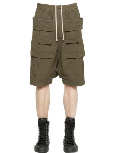 Rick Owens Drkshdw Cotton Twill Cargo Shorts