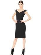 Dolce & Gabbana Off The Shoulder Wool Crepe Dress