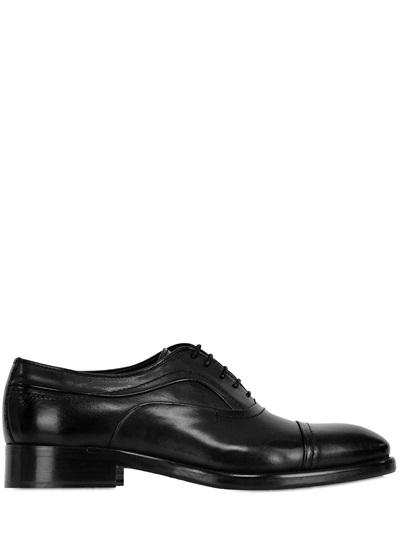 Gianni Russo Hand-brushed Leather Oxford Shoes