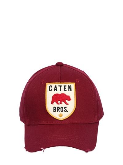 Dsquared2 Caten Patch Cotton Canvas Baseball Hat