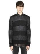 Diesel Coated Stripes Wool Blend Sweater