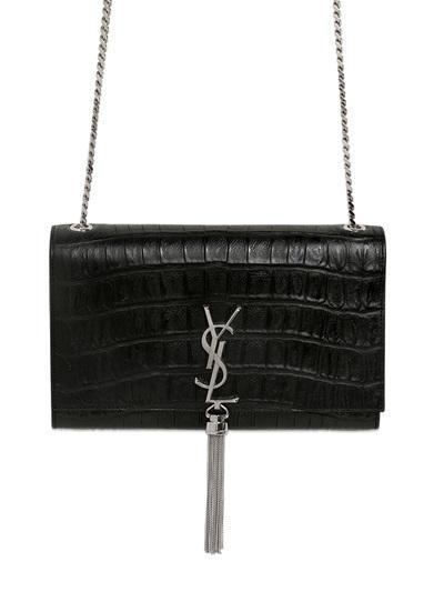 Saint Laurent - Monogramme Croc Embossed Leather Bag