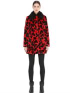 De'hart Heart Printed Faux Fur Coat