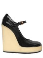 Hogan 120mm Mary Jane Patent Leather Wedges