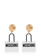 Moschino Shopping Bag Enameled Earrings