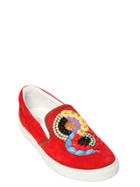 Dsquared2 Embellished Suede Slip On Sneakers