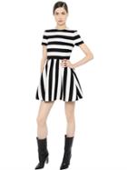Valentino Striped Wool & Silk Crepe Dress