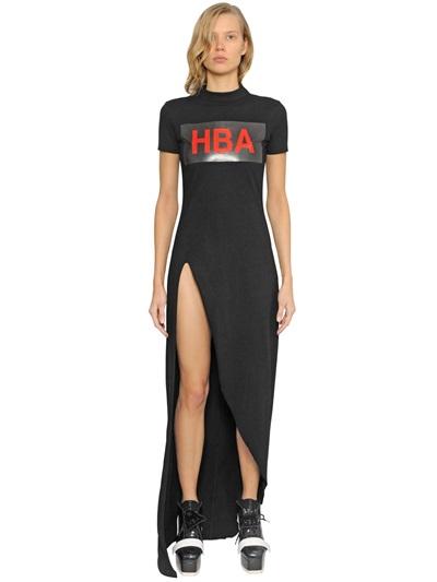 Hba Hood By Air Logo Printed Cotton Jersey Dress