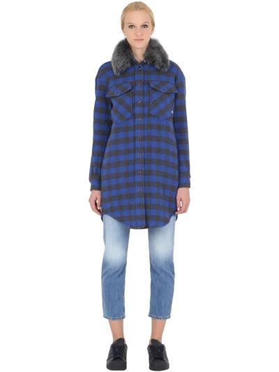 Cycle Bonded Boiled Wool & Lapin Fur Jacket