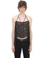 Costume National Wood & Leather Tribal Necklace
