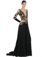 Zuhair Murad Embellished Tulle & Crepe Gown