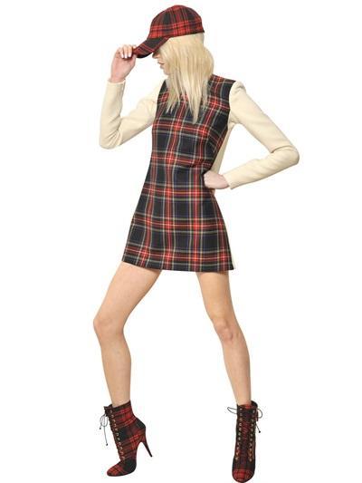 Fausto Puglisi - Wool Crepe & Wool Tartan Dress