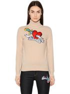 Love Moschino Tattoo Patch Wool Blend Sweater
