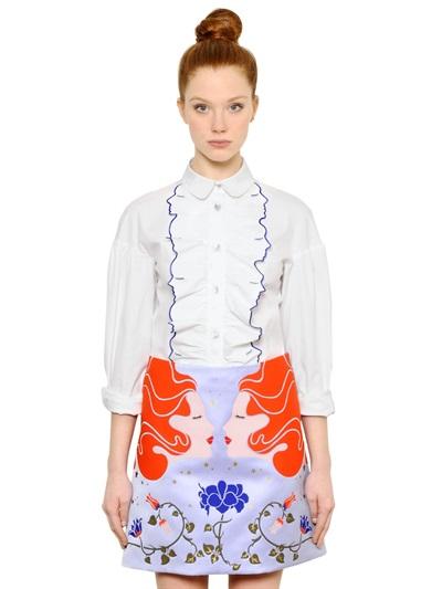 Vivetta Manzoni Embroidered Cotton Poplin Shirt
