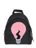 Fendi Mini Shearling Bulb & Nylon Backpack