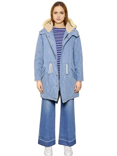 Steve J & Yoni P Quilted Denim & Faux Shearling Jacket