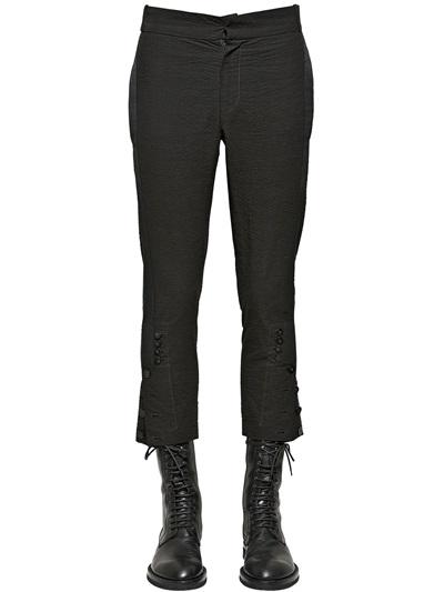 Ann Demeulemeester Cropped Textured Cotton Canvas Pants