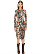 Essentiel Leopard Printed Stretch Silk Satin Dress