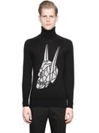 Tom Rebl Skull Intarsia Wool Turtleneck Sweater