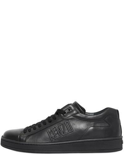 Kenzo Logo Leather Sneakers