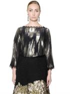 Marina Rinaldi Lurex Georgette Top With Lace Trim