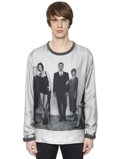 Dolce & Gabbana Family Portrait Silk Twill T-shirt