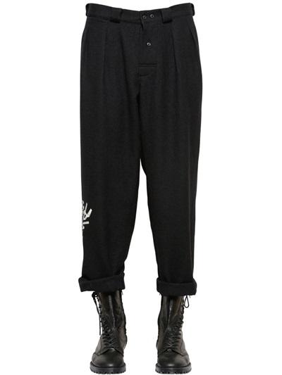 Yohji Yamamoto Wool Pants With Printed Detail