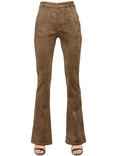 Carolina Wyser Kim Faux Suede Wide Leg Pants