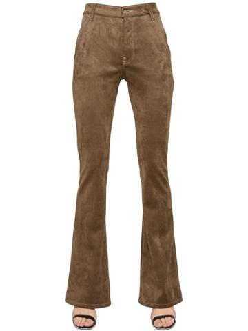 Carolina Wyser Kim Faux Suede Wide Leg Pants
