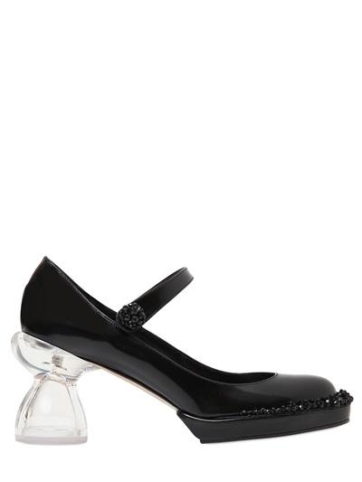 Simone Rocha 80mm Mary Jane Embellished Leather Pumps