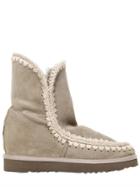 Mou 70mm Eskimo Shearling Short Wedge Boots