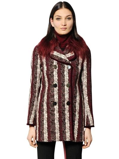 Tommy Hilfiger Collection Techno & Wool Blend Jacquard Coat
