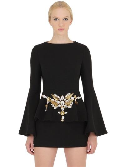 Stefano De Lellis Embellished Wool Crepe Top