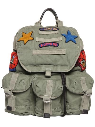 Diesel Patched Canvas Backpack