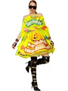 Moschino Candies Printed Heavy Silk Organza Dress