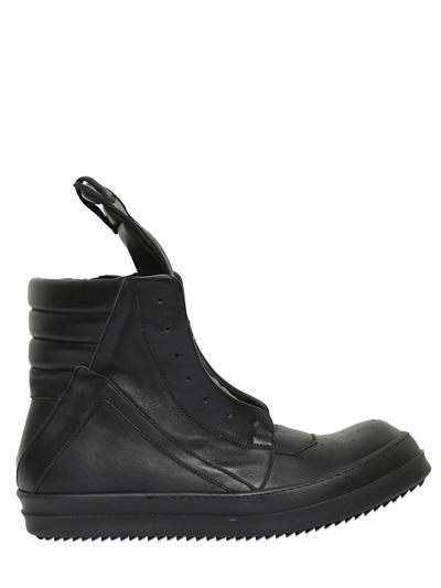Rick Owens Geobasket Leather High Top Sneakers