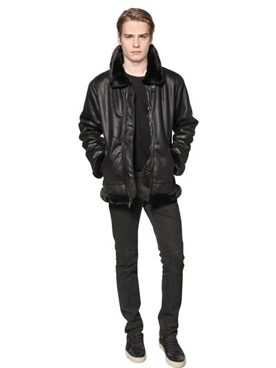 Alpha Industries Faux Leather Aviator Jacket