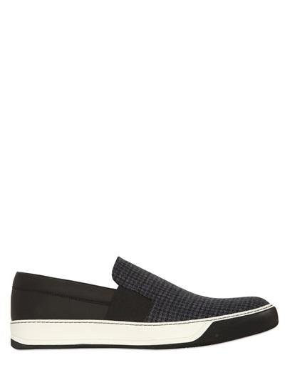 Lanvin Wool & Leather Slip-on Sneakers