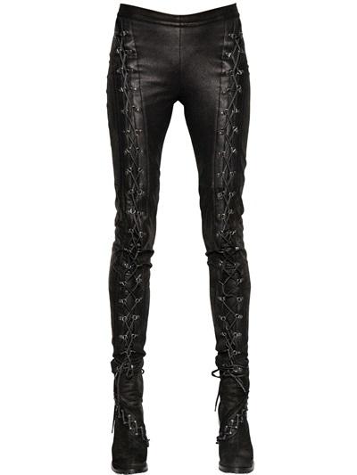 A.f.vandevorst Lace-up Nappa Leather Punk Pants