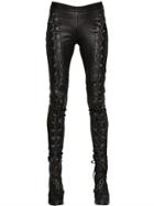 A.f.vandevorst Lace-up Nappa Leather Punk Pants