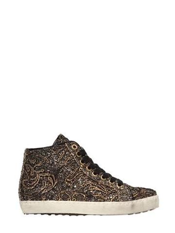 Colors Of California - Glittered Lace High Top Sneakers