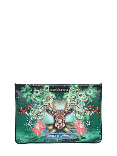 Manish Arora Embellished & Printed Leather Pouch