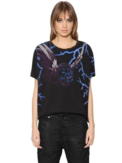 Diesel Hanna-f Printed Cotton Blend T-shirt