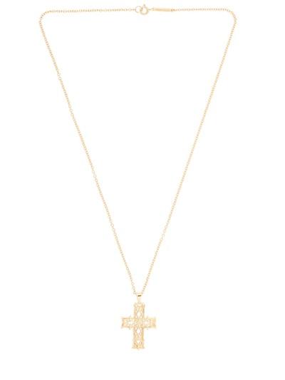 Emanuele Bicocchi Gold Cross Pendant On Chain Necklace
