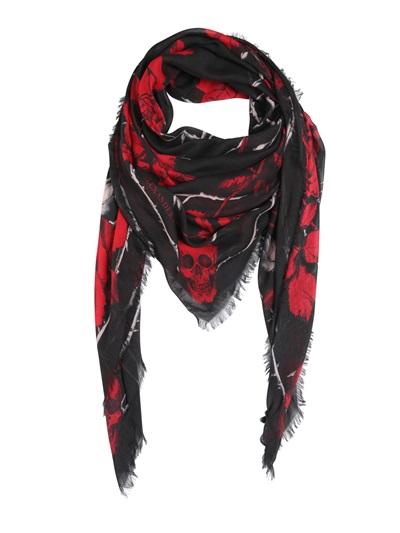Alexander Mcqueen Roses Nest Printed Modal & Silk Scarf