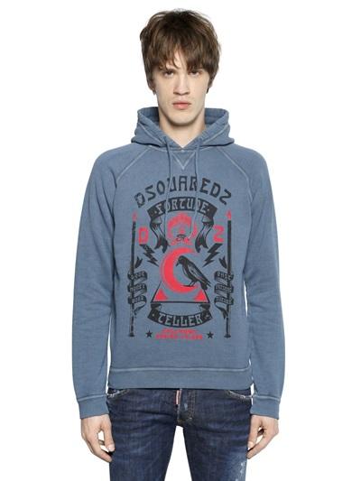 Dsquared2 Hooded Printed Cotton Sweatshirt