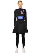 Omelya Embroidered Patch Neoprene Dress